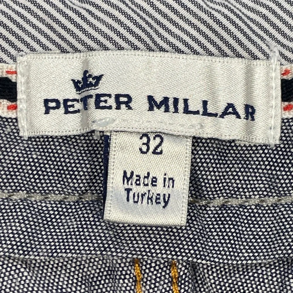 Peter Millar Blue Stretch Straight Leg Cotton Blend Denim Jeans Mens 32 Preppy